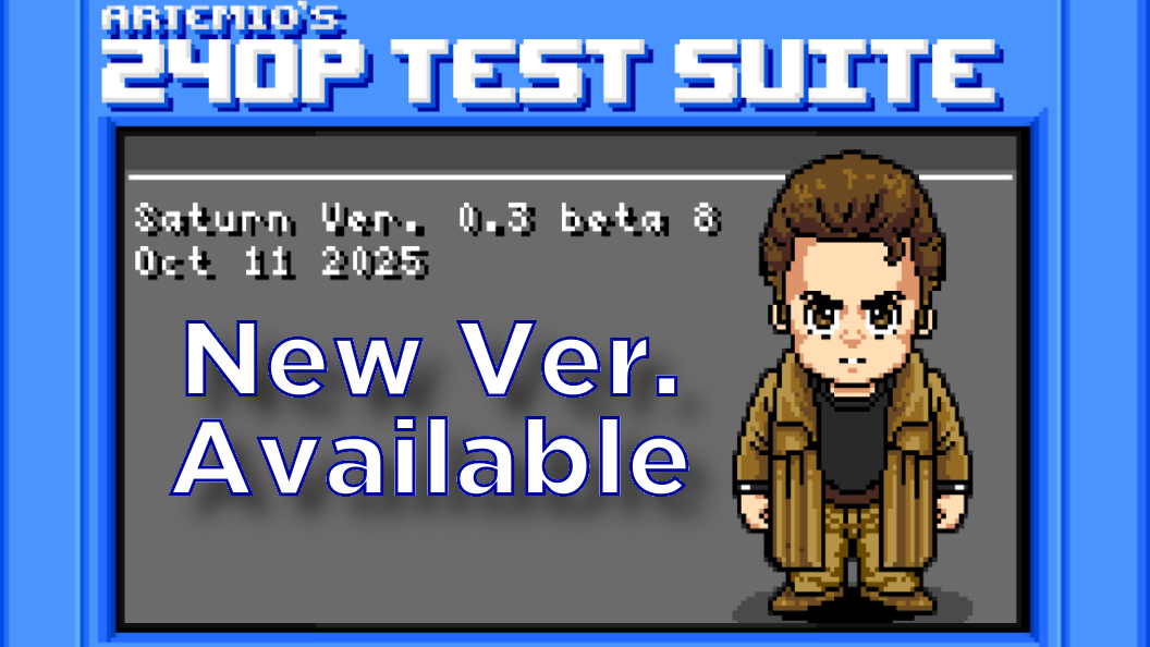 New Beta of 240p Test Suite on Saturn Adds Audio, Controller Tests
