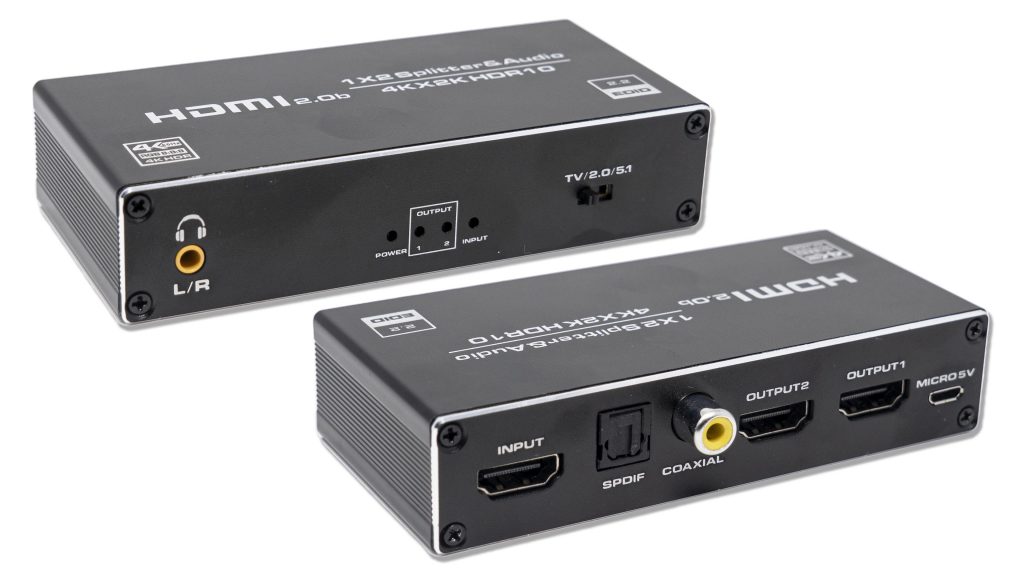 HDMI 2.0b 1×2 Splitter & Audio Extractor