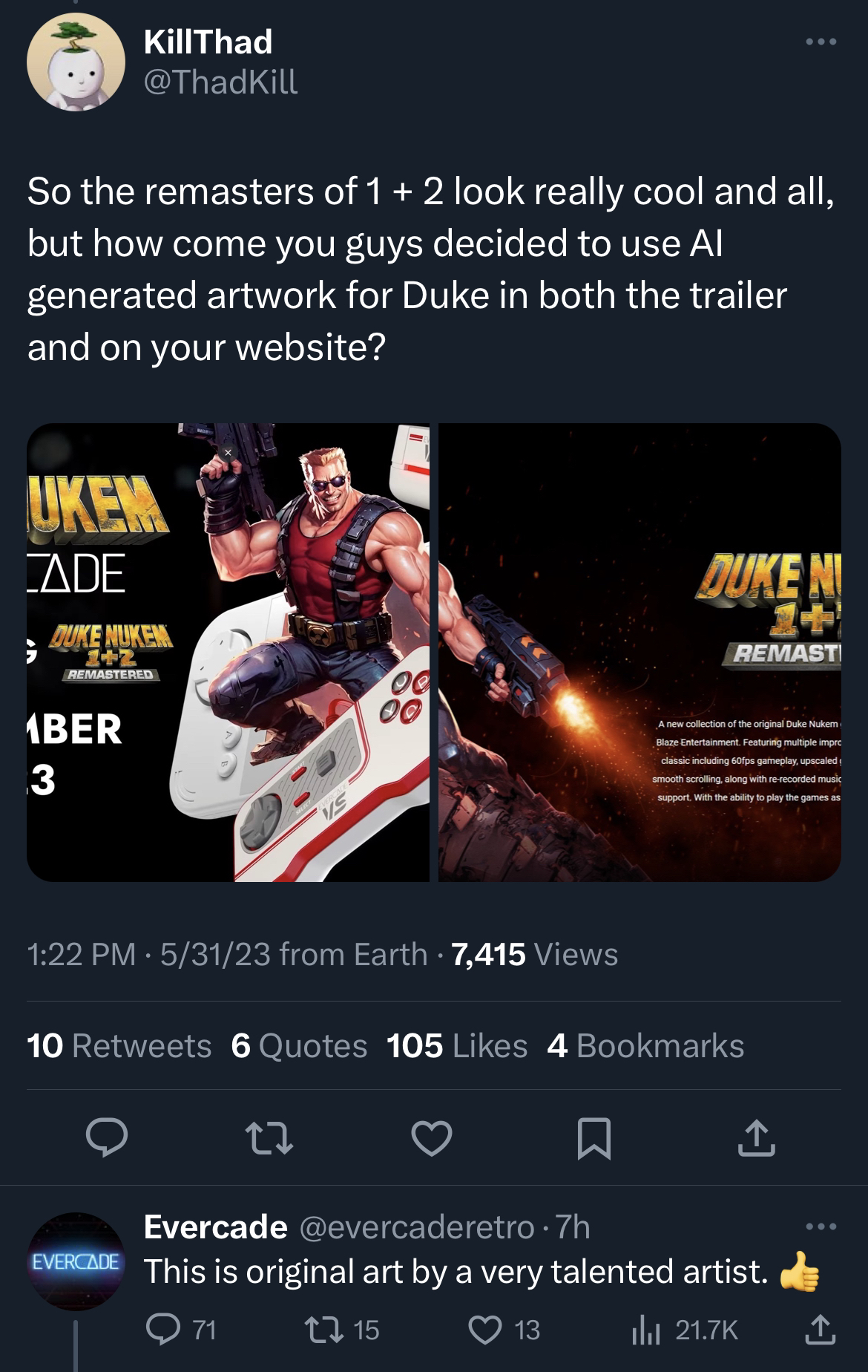Evercade Found Using AI Generated Artwork for Duke Nukem 1+2 Re-Release ...